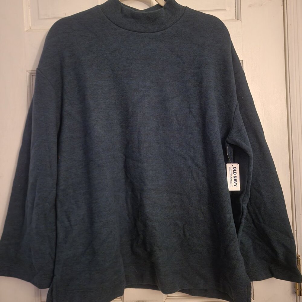 Men's Dark Green mock turtleneck sweater